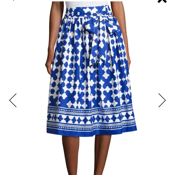 kate spade lantern poplin midi skirt, blue/white - Picture 2 of 5